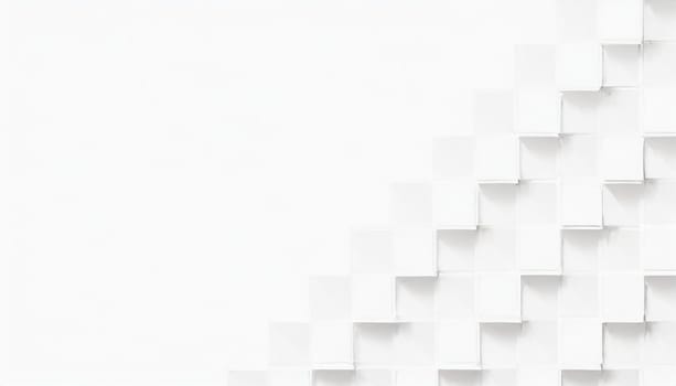 Random shifted white cube boxes block background wallpaper banner with copy space