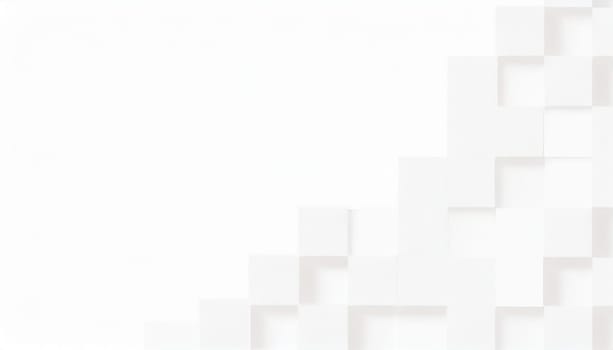 Random shifted white cube boxes block background wallpaper banner with copy space