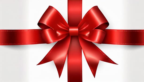 red ribbon on isolated white bacground