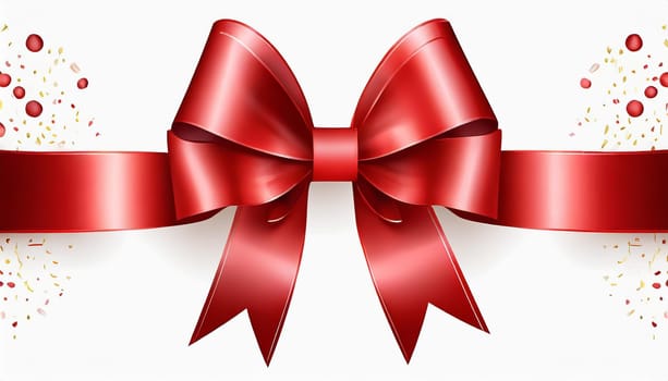 red ribbon on isolated white bacground