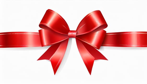 red ribbon on isolated white bacground