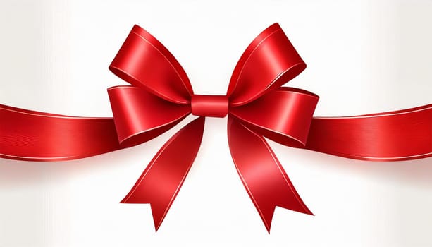 red ribbon on isolated white bacground