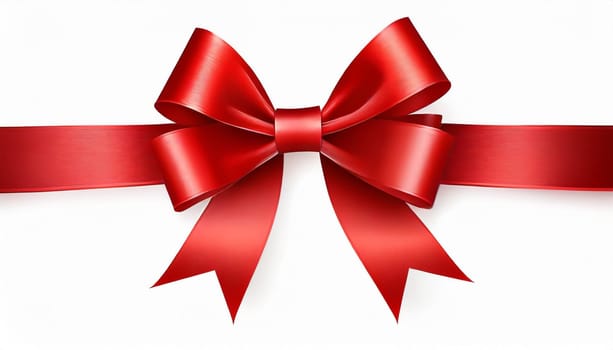 red ribbon on isolated white bacground