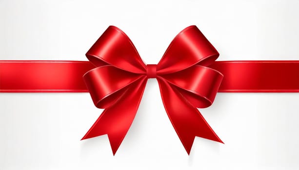 red ribbon on isolated white bacground