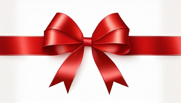 red ribbon on isolated white bacground