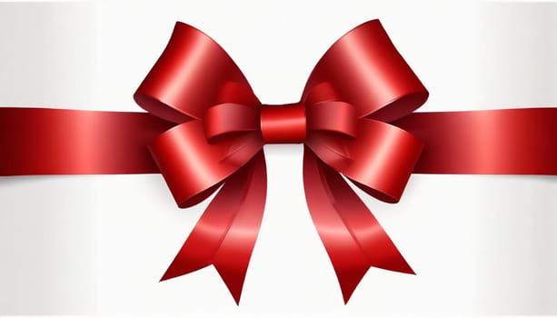 red ribbon on isolated white bacground