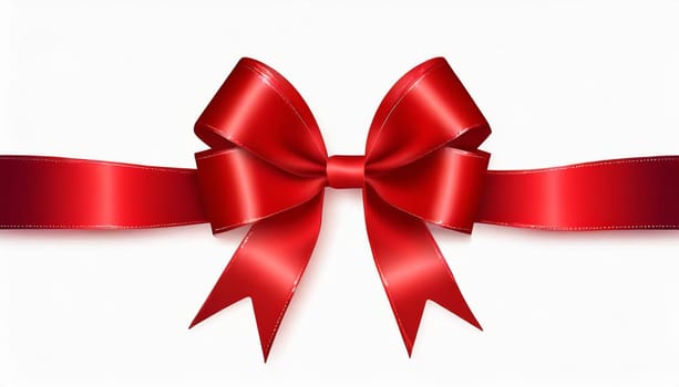 red ribbon on isolated white bacground
