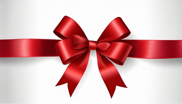 red ribbon on isolated white bacground