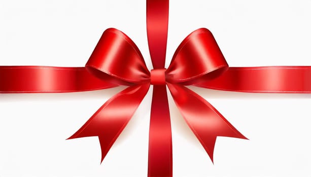 red ribbon on isolated white bacground