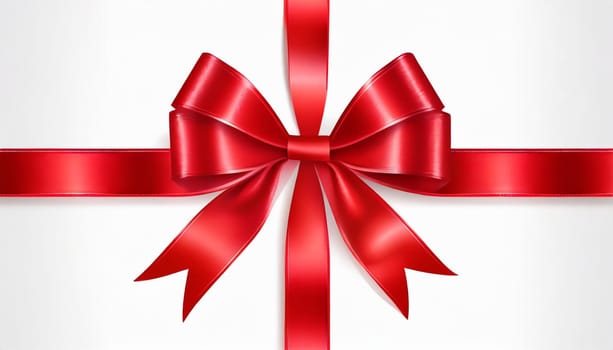 red ribbon on isolated white bacground