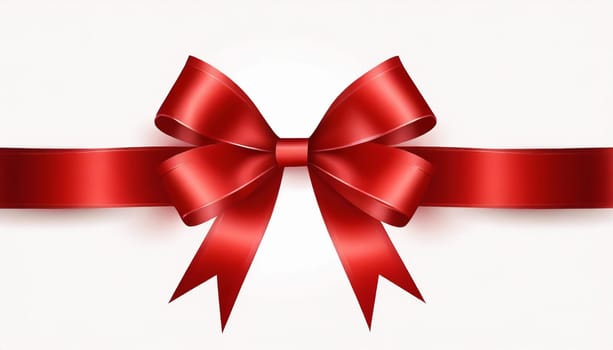 red ribbon on isolated white bacground