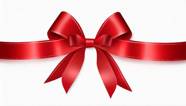 red ribbon on isolated white bacground