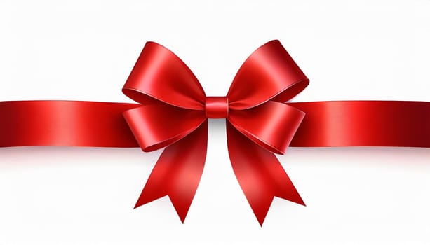 red ribbon on isolated white bacground