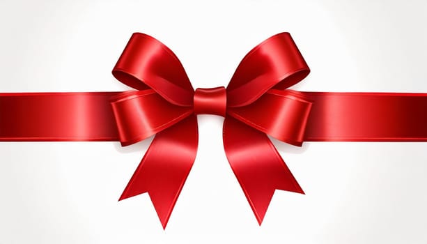 red ribbon on isolated white bacground