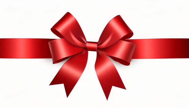 red ribbon on isolated white bacground