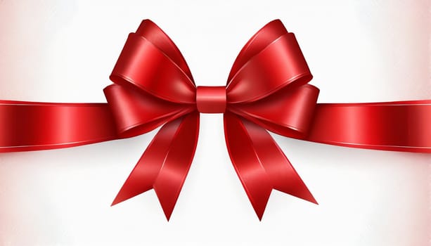 red ribbon on isolated white bacground