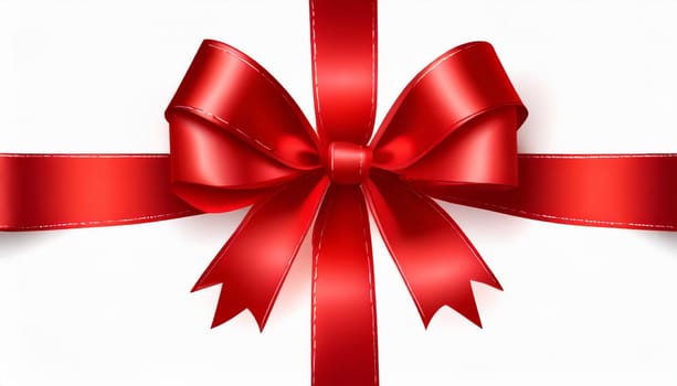 red ribbon on isolated white bacground