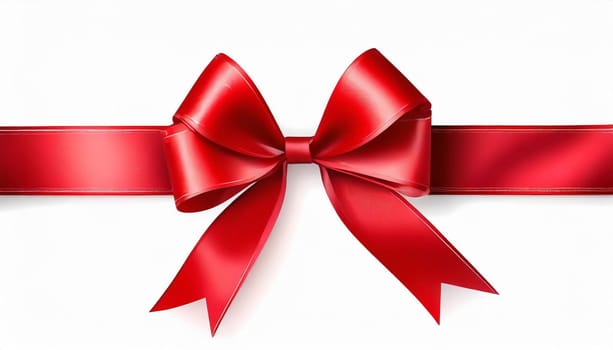 red ribbon on isolated white bacground