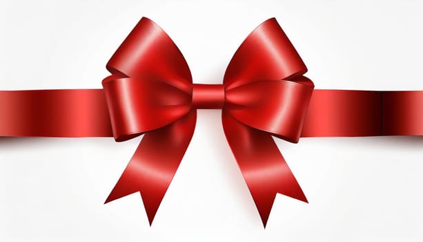 red ribbon on isolated white bacground