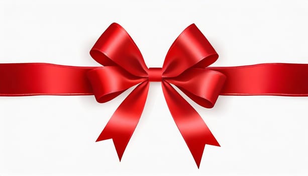 red ribbon on isolated white bacground