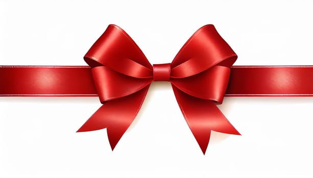 red ribbon on isolated white bacground