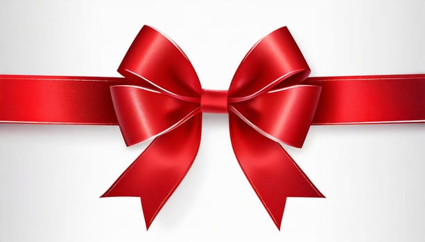 red ribbon on isolated white bacground