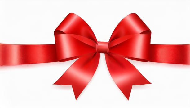 red ribbon on isolated white bacground