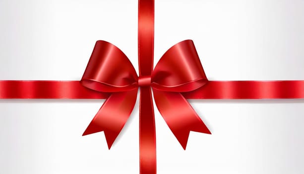 red ribbon on isolated white bacground