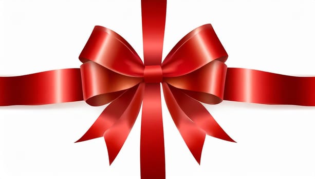 red ribbon on isolated white bacground