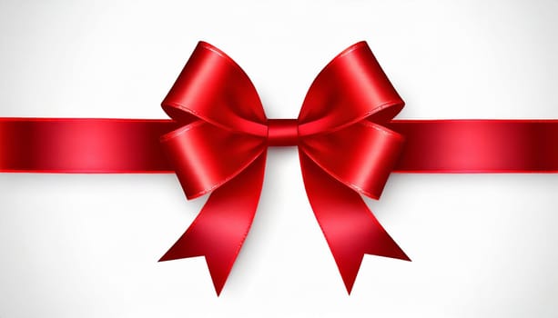 red ribbon on isolated white bacground