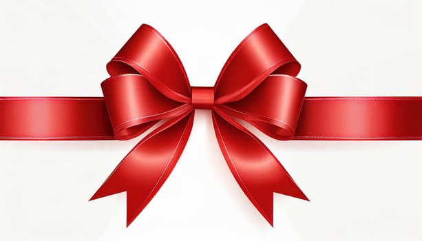red ribbon on isolated white bacground