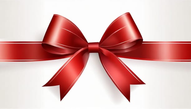 red ribbon on isolated white bacground