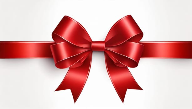 red ribbon on isolated white bacground