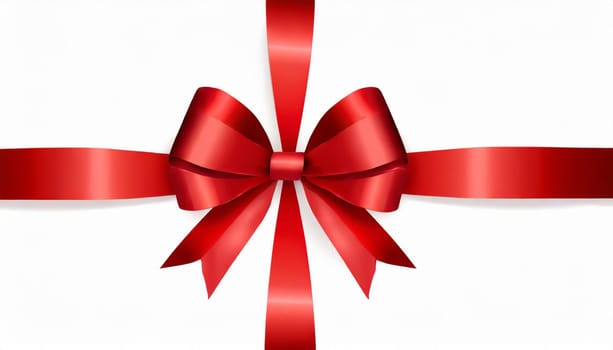 red ribbon on isolated white bacground