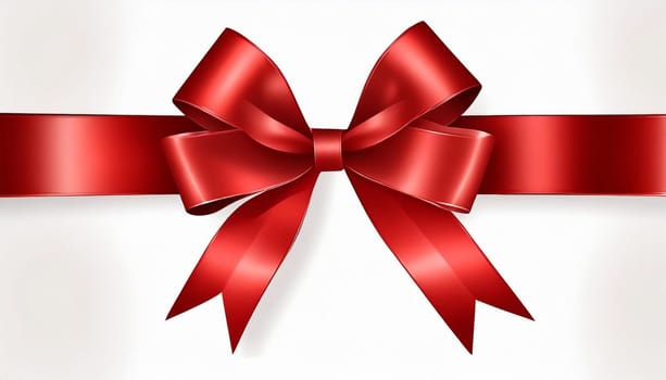 red ribbon on isolated white bacground