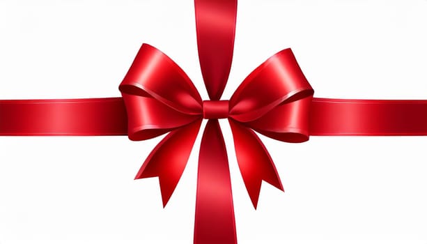 red ribbon on isolated white bacground