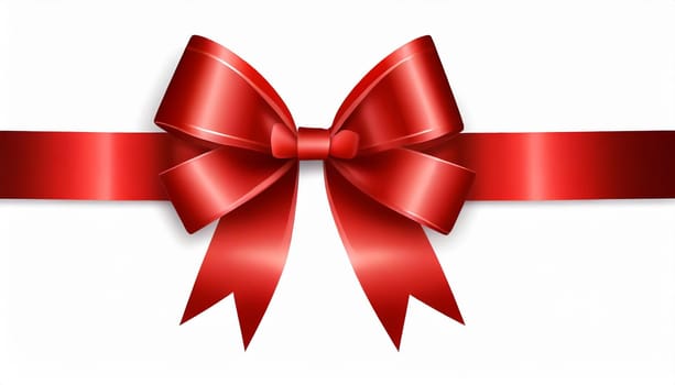 red ribbon on isolated white bacground