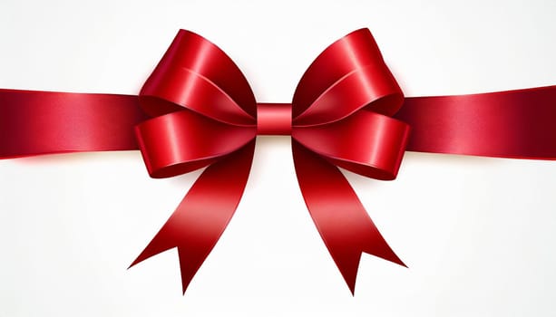 red ribbon on isolated white bacground