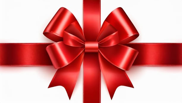 red ribbon on isolated white bacground