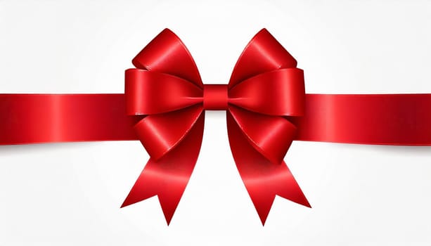 red ribbon on isolated white bacground