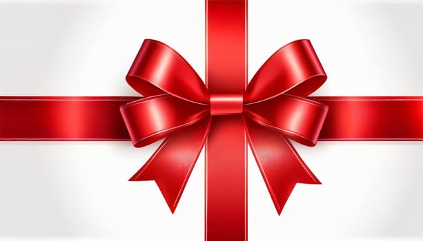 red ribbon on isolated white bacground