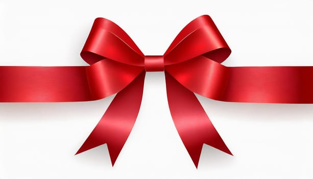 red ribbon on isolated white bacground