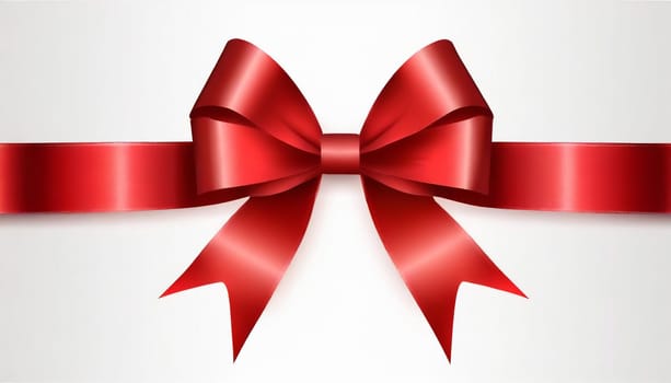 red ribbon on isolated white bacground