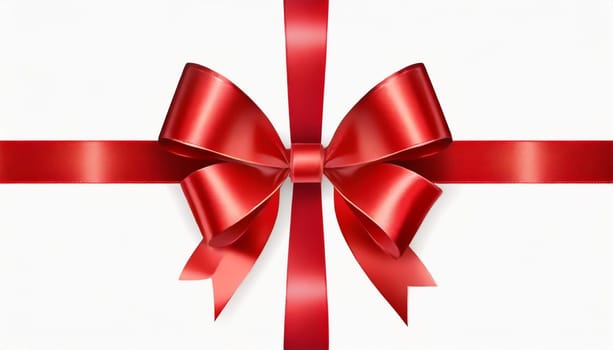 red ribbon on isolated white bacground