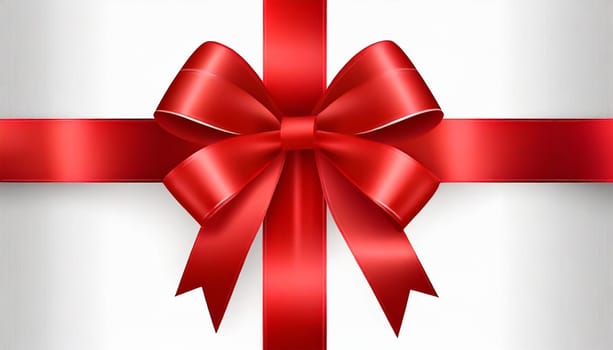 red ribbon on isolated white bacground