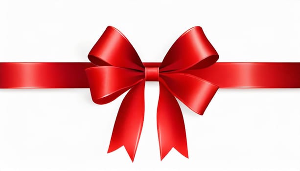 red ribbon on isolated white bacground