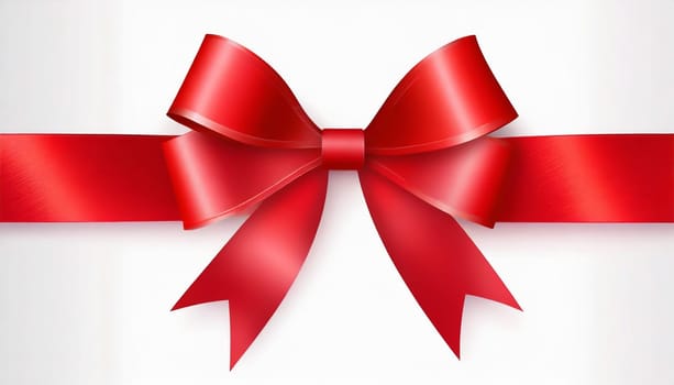 red ribbon on isolated white bacground