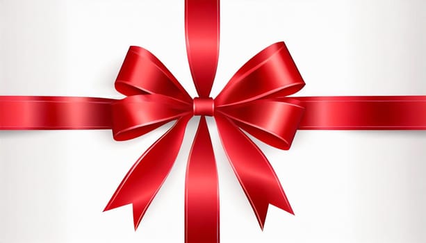 red ribbon on isolated white bacground