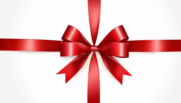 red ribbon on isolated white bacground