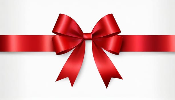 red ribbon on isolated white bacground